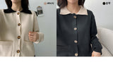 フォーミンカラーリングポケットニットカーディガン/Fomin Collar Coloring Pocket Knit Cardigan