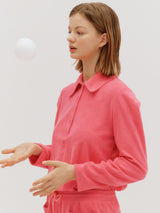 Terry collar top - Pink (6682484768886)
