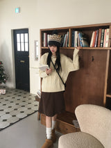 ロニンコーデュロイカットAラインミディスカート