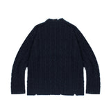 (UNISEX)ヘリダメージケーブルニット
