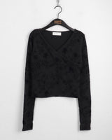 Zlin Paisley Velvet Flower Wrap Long Sleeve T-Shirt
