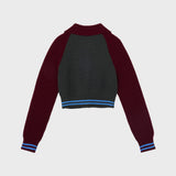 TROPICAL ZIP-UP SHORT CARDIGAN_CHARCOAL