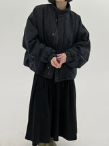 ウールショートパッデッドジャンパー/Wool short padded jumper (2color)