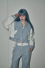 ジャカードデニムパンツ / jacquard denim jp - white