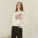 Check-Rose Collar Sweatshirt (6681191546998)
