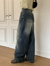 ビンテージウォッシングロングワイドデニムパンツ / O-too vintage washing long wide denim pants