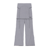 ラッフルレイヤードスカートスリットパンツ