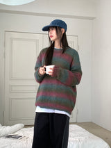 [UNISEX/ WOOL20] タムズグラディエントダンガラモヘアニット