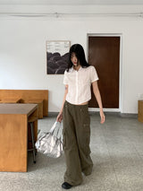 Tekka Incision Semi-cropped Short Sleeve Southern Shirt