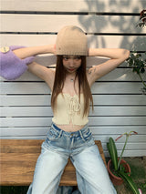 レイヤードニットチューブトップ / layered knit tube top