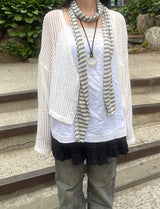 レイヤードリネンキャミソール / Layered linen sleeveless