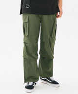 TWO TUCK CARGO STRING JOGGER PANTS (KHAKI) (6585162006646)