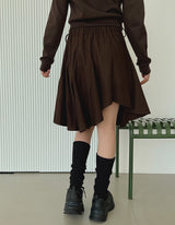 カットアンバランススカート/Cut unbalanced skirt (2color)