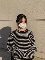 Smith Heavy Border Over Knit (3color) (6624404635766)