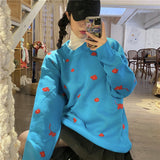 フラワーニット / Blue flower knit