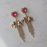 パーティーリボンプリンセスイヤリング / Party Ribbon Princess Earring - Rosepink