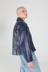 ミッドナイトブルーラムスキンライダージャケット/Midnight Blue Lamb Skin Rider Jacket