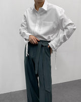 FLベルトサイドバンディングワイドスラックス/FL Belted Side Banding Wide Slacks (4 colors)