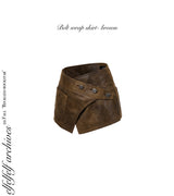 ベルトラップスカート/BELT WRAP SKIRT[brown]