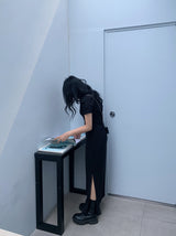 ミューズスリットサマーロングバンディングスカート / Muse Slit Summer Long Banding Skirt (2 colors)