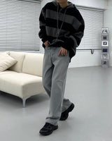 Striped Oversized Warmer Hooded Knitwear (3 colors)