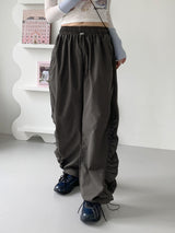 カーズサイドシャーリングツーウェイジョガーロングワイドパンツ /  Cards side shirring two-way jogger long wide pants