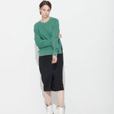 [UNISEX] FLORRA DEMAGE SWEATSHIRT, FOREST GREEN (6632601387126)