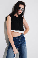 カッターノースリーブトップ/CUTTER SLEEVELESS TOP