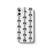 (glossy) [Phone Case] ​​Ribbon Lace Ballet Core White