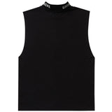 ハーフタートルネックスリーブレスT/HALF-TURTLE NECK SLEEVLESS T-BLACK