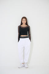 アップラインメッシュクロップTシャツ/(9234) Upline Mesh Crop Tee