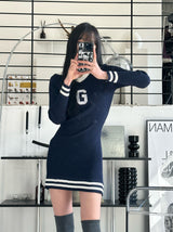 イブリブカラードレス/Eve ribbed collar dress