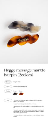 ヒュッゲメッセージマーブルヘアピン