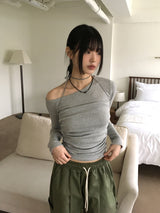 [SET] シグナルレイヤードタンクトップワンショルダーTシャツ