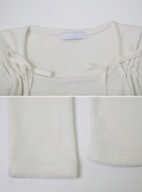 Lovely Ribbon Square Neck T-shirt (4color)