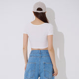 ミニVゴルジクロップTシャツ/TOP(9348) Mini V Golgi Crop Tee