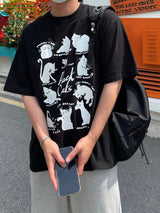 レイジーキャットハーフTシャツ