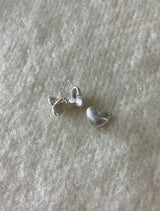 [92.5silver] マットハートワンタッチピアス