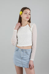 レースホルターネックTシャツ / Lace Halterneck T-shirt