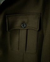 フェイクレザーコントラストミリタリーテーラードジャケット/Faux Leather Contrast Military Tailored Jacket