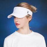 Stud logo over fit sun-visor cap WHITE