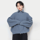 ラムスウールニットウェア2wayジップアップ / lambswool knitwear two-way zip-up