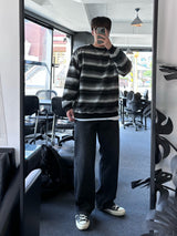 uring stripe angora round knit