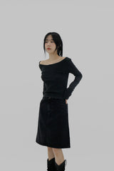 ラフカットリブTシャツ/Rough cut ribbed T-shirt (3color)