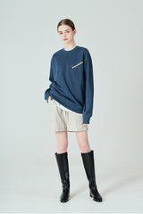 ポケットジップアップスウェットシャツT63/Pocket Zip-up Sweatshirt T63 Dark Teal Blue