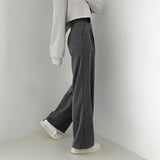 [ハイウェスト］ワンボタンピンタックスラックス / [High waist] one-button pin tuck slacks