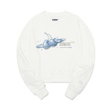 チェリープラネットグラフィッククロップスウェットシャツ / CHERRY PLANET GRAPHIC CROP SWEATSHIRT [WHITE]