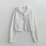 レイニークロップフーディージップアップ / RAINY CROP HOODIE ZIP UP (WHITE,GREEN-BLUE)