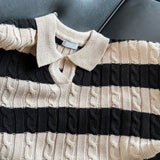 LMN Twisted Open Carriage Single Collar Knitwear (4 colors)