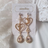 ムーンアンドベイビーエンジェルピアス / Moon and Baby Angel Piercing - Champagne Pink